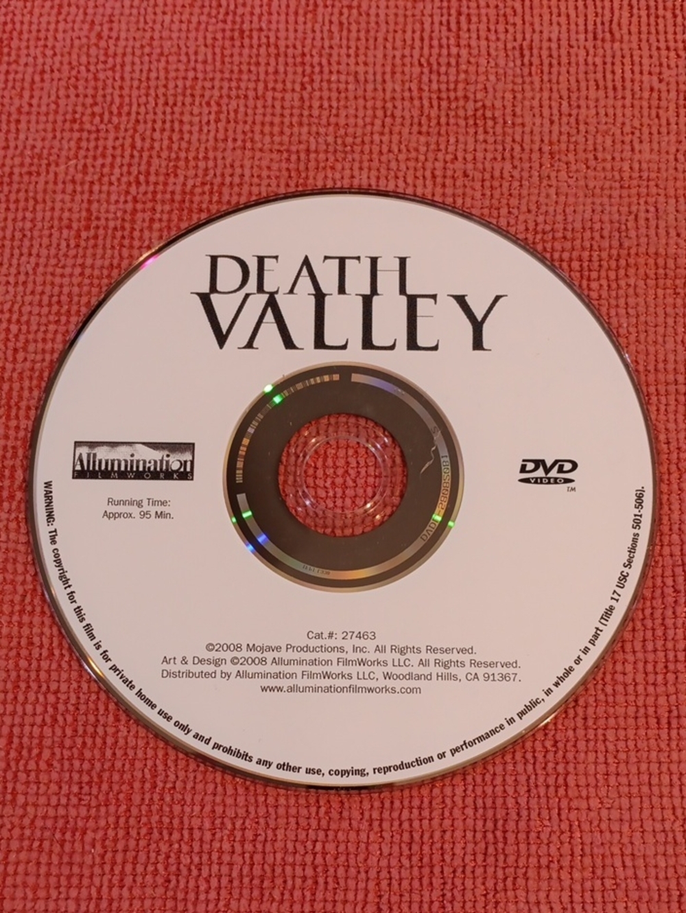 2/$8 Death Valley DVD *NO CASE*